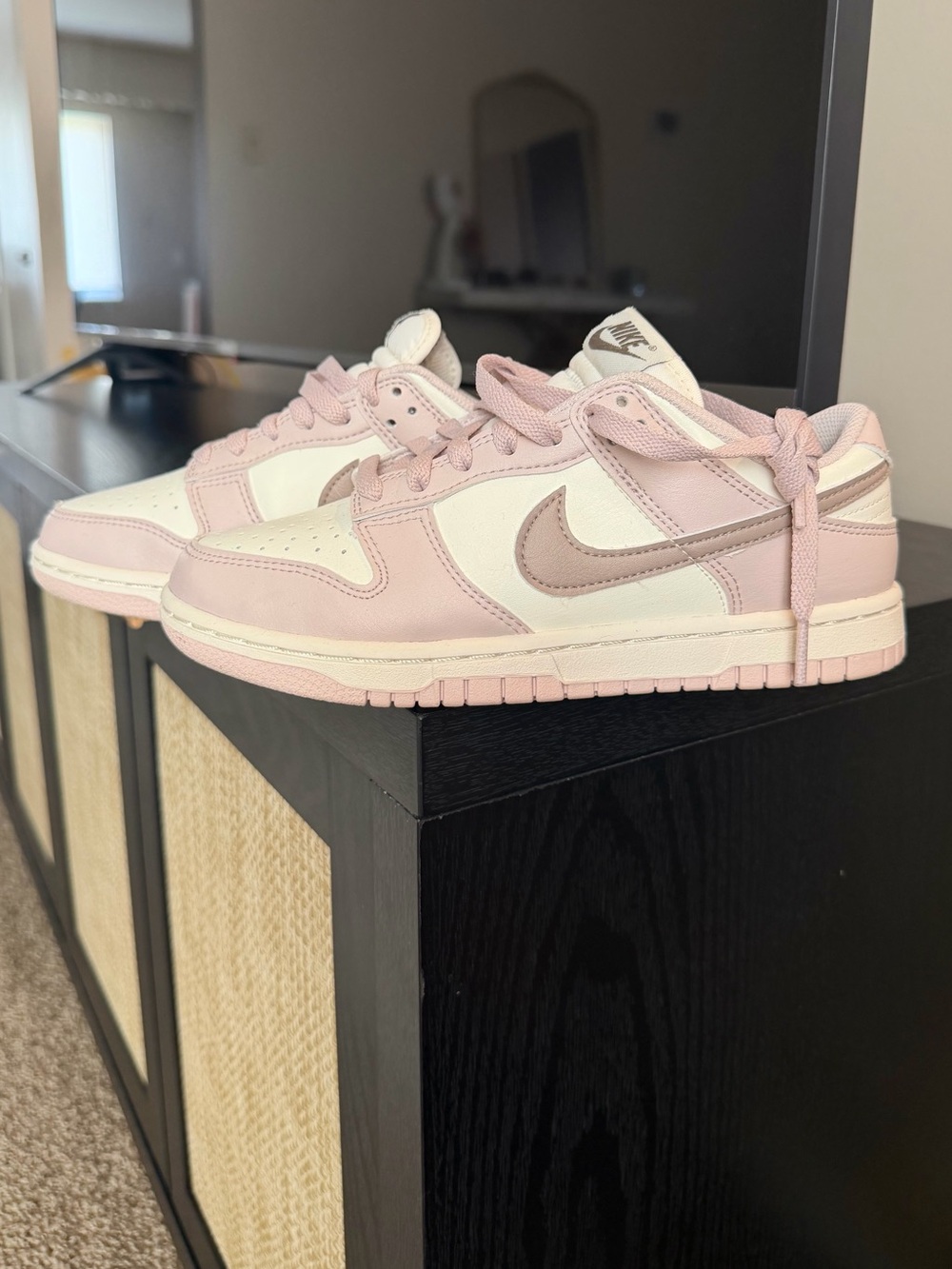 Nike Women's Low-Top Sneakers in Pink and White